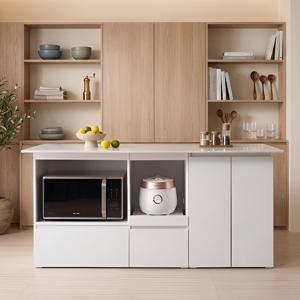 루체 세라믹 아일랜드 식탁 홈바 테이블 렌지대 밥솥 수납장 1800 B형 (1color)
