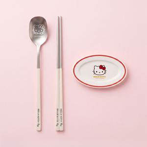 [단독 선런칭] 산리오 헬로키티 수저세트+수저받침 테이블웨어 세트