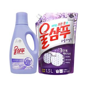애경 울샴푸 퍼플 라일락 용기 1L + 퍼플 라일락 리필 1.3L