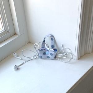미니백 이어폰 스트립 홀더 줄감개 선정리 케이블정리 키링(blueberry)