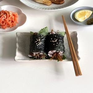물결 사각 찬기