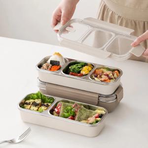 밀폐 스텐 나눔 반찬통 도시락통 3칸 2칸 밀폐용기 전자레인지