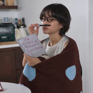 부클 도트 블랭킷 담요 니트 쇼파 커버 대형 무릎 캠핑 학교