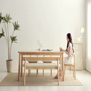 모모 원목 양면포세린 세라믹식탁 6인 세트 벤치1+의자3