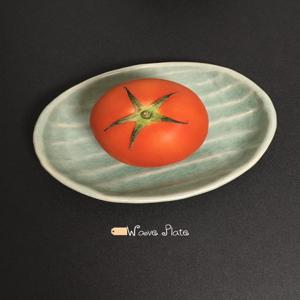 wave plate 웨이브 플레이트 국내 제작 도자기 접시 디저트 접시 타원 플레이트