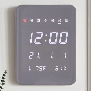 거실 안방 사무실 선물용 온습도 큰글씨 LED 벽시계