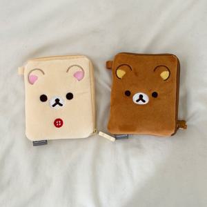 리락쿠마 코리락쿠마 카드 동전 이어폰 수납 멀티 휴대용 미니 사각 파우치
