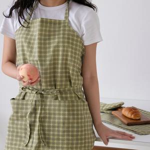 포멀체크 앞치마 롱 주방 부엌 감성