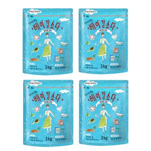 엄마의 선택 베이킹소다 3kg 지퍼백, 4개