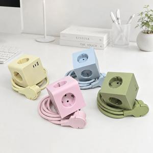 슬림 납작 큐브멀티탭 3구 고용량 4000w usb 고속충전 3m