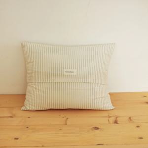 쿠션커버40x40 - 아이보리, 블루 스트라이프