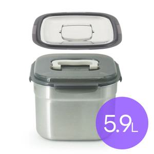 올품락 포스코 STS304 김치통 정사각 누름독 5.9L 아이보리