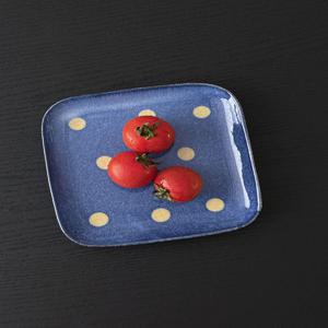 블루도트 스퀘어 플레이트 14.5cm 앞접시 김그릇 땡땡이그릇