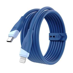 실키 USB C타입 to 라이트닝 8핀 MFi 고속충전 케이블 블루 100cm