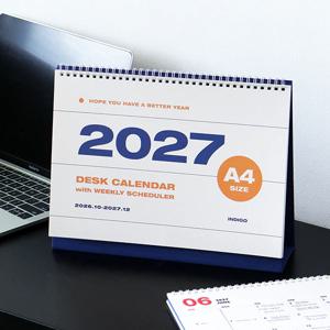 2027 기본 A4 탁상 달력 데스크테리어 업무용 일정관리 스케줄러