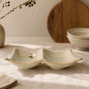 다즐링 이절판 2호 (가로 23 cm) 사각찬기 식기 나눔접시 이절판 삼절판 반찬그릇