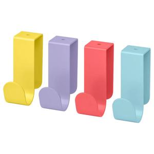 클립형 후크 멀티컬러 4개 옷장 서랍장 싱크대 후크 레테트 605.741.61