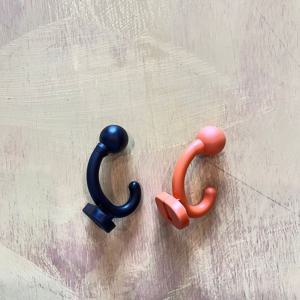 70s Italy Memphis Black Orange Ball Wall Hook
