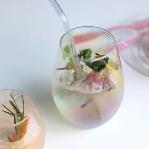 1+1 미스틱 오로라 홀로그램 글라스 플레인 하이볼 (520ml)