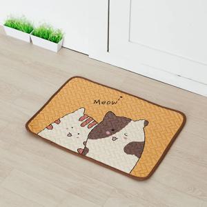 야옹고양이 순면 퀼트 발매트
