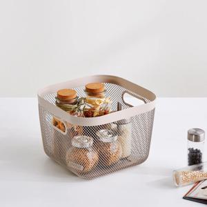 메탈 메쉬바스켓 23.9x23.9x17 베이지