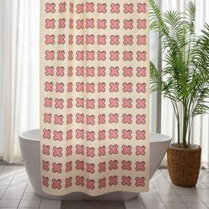 심리스 패브릭 샤워커튼 가림막 방수 욕실 152cm X 180cm 플러피엑스-핑크