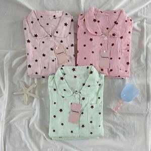 긴팔 세트 순면 스타크러쉬 이중거즈 사계절 파자마 3color