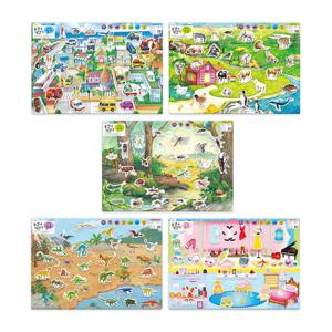 붙였다 떼었다 5종세트(탈것, 동물, 곤충, 공룡, 공주) - 세이펜 미포함