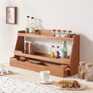 베니 원목 2단 DIY 수납선반 인테리어 수납장 식탁선반 주방 정리 컵선반