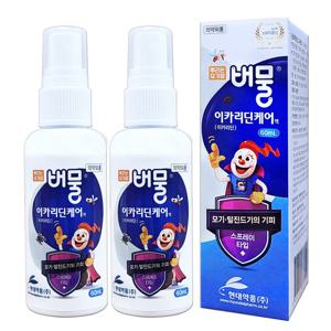 버물 이카리딘케어 액 60ml X 2개 모기기피제