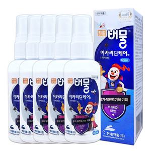 버물 이카리딘케어 액 60ml X 5개 모기기피제