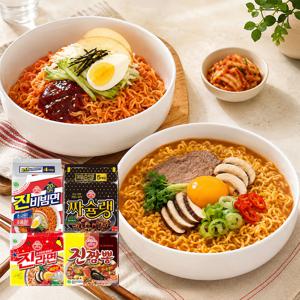 라면 진진짜라 세트 총 18개입 (진라면 매운맛 5+진짬뽕 4+진비빔면 4+짜슐랭 5)