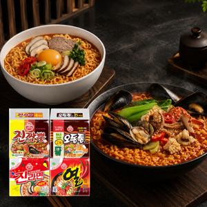 라면 맵부심 세트 총 38개입(진라면 매운맛 10+열라면 10+진짬뽕 8+오동통면 10)
