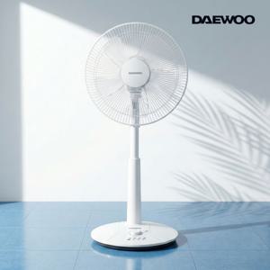 대우 5엽 버튼식 스탠드 선풍기 높이조절 타이머 가정용 사무실