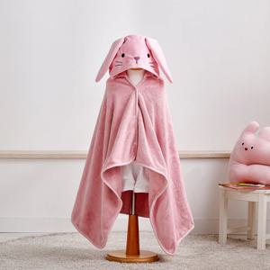 소프트터치 래빗 깡총이 보들퍼 후디블랑켓 70x120 인디핑크