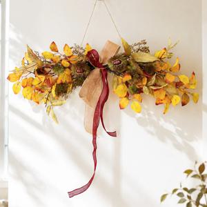 가을 밤송이 조화 가랜드 벽장식 86x35cm 모형 인테리어 벽걸이 소품