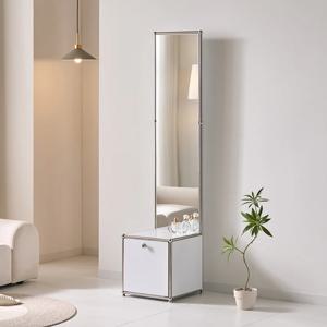 스틸 디자인 Q형 모듈 1단 거울 수납장 2colors