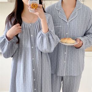 3타입 랄라 도트 커플잠옷 요루면 홈웨어 원피스 파자마