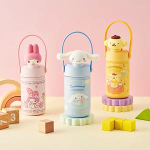 스쿨핏 산리오캐릭터즈 피규어 듀얼캡 텀블러 390ml(폼폼푸린/시나모롤/마이멜로디)