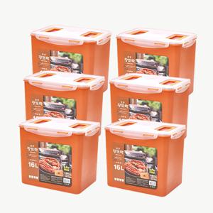 황토락 진공밀폐 김치통 6호(특대)-16L 6P