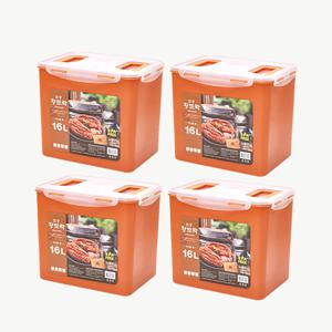 황토락 진공밀폐 김치통 6호(특대)-16L 4P