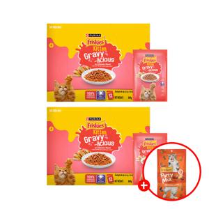 프리스키 주식파우치 그레이비 키튼 치킨 70g 24팩+파티믹스 60g 1봉증정