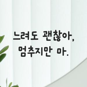 인테리어 귀여운 손글씨 레터링 스티커 - 느려도 괜찮아 멈추지만 마 LMM-301 응원선물