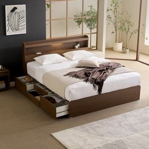 모렌 4서랍 수납 LED침대 프레임 LK 라지킹