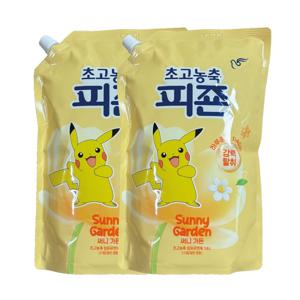 초고농축 피죤 강력탈취 오리지널 섬유유연제 써니가든 리필 1.6L x 2개