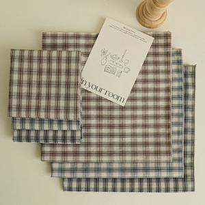 면100 손수건 라미 체크 3color