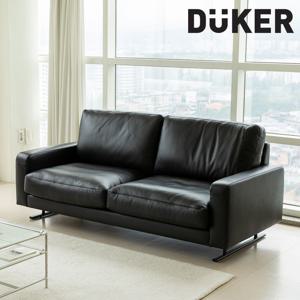 DK2610 3인 젯 블랙 카멜 브라운 천연 면피 가죽소파