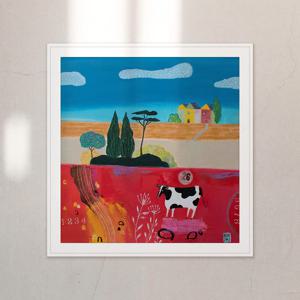 액자 Cow In Field / 나다니엘 매더