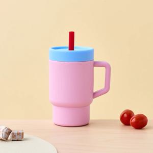 안심실리콘 마이퍼스트 빨대 텀블러 PINK 260ML 여분빨대1개추가