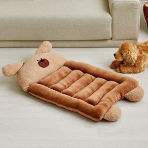 펫본 뽀글이강아지 베개방석 브라운 78x43